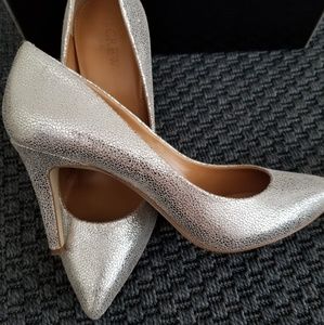 J Crew silver heels